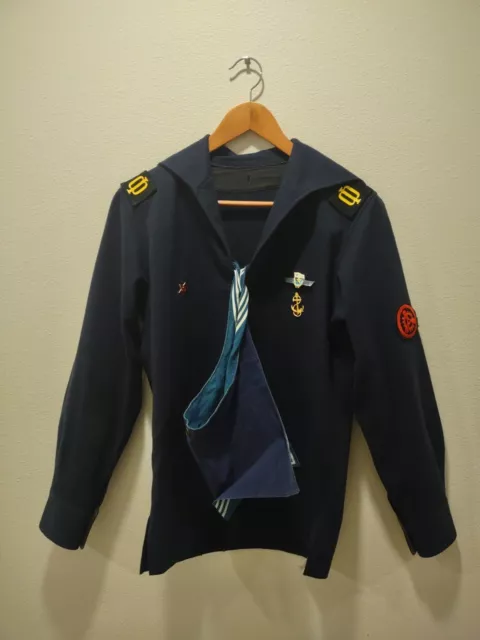 Vtg. Soviet Union Blue Wool Navel Jacket W/ Vtg. Buttons