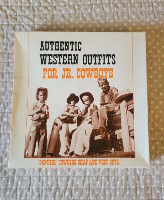 John R Craighead Authentic Western Outfit For Jr. Cowboys Vest Chaps Box - Large