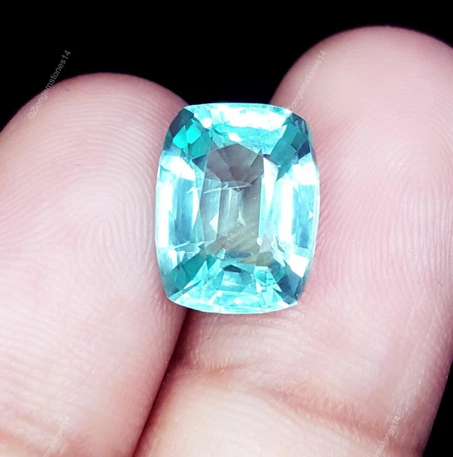 4.32 Carats Pas Amélioré Certifié Tourmaline Gemme Coussin à Facettes Naturel
