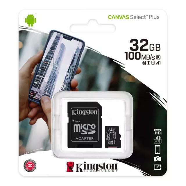 Class10 32GB Kingston Micro SD Card SDHC SDXC Memory Card TF 32 GB SD Adapter UK