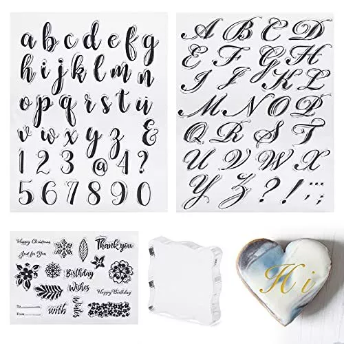4 PCS Alphabet Cake Stamp Tools Alphabet Letter Fondant Stamps for Cookie Biscu