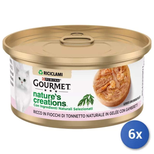 6x Gourmet NATURE'S Creation Tranche 70 Gr. Thon Crevettes