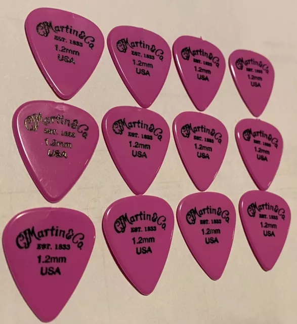 Vintage Guitar Picks - 1980’s Martin & Co. Nylon  Picks -1.20mm Lot Of 12-Purple