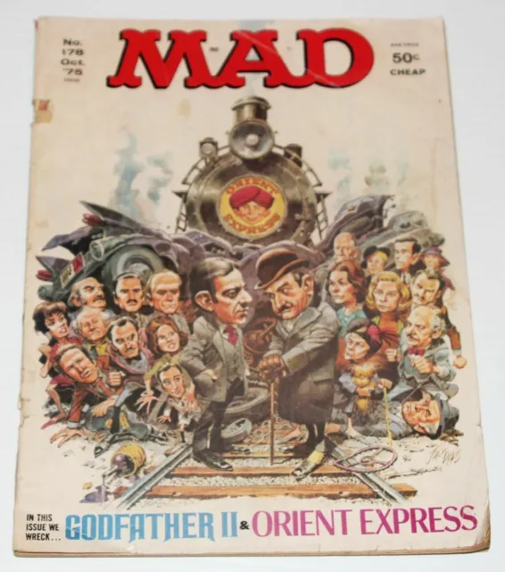 Vintage Mad Magazine #178 - Oct 1975 Godfather II vs Orient Express Cover Satire