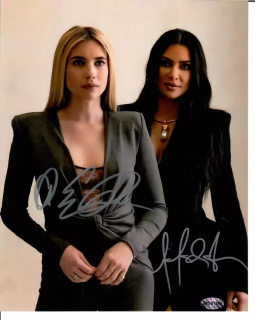 Kim Kardashian Emma Roberts Actress Signed 8 x 10 Photo COA TTM Seal 23G01246