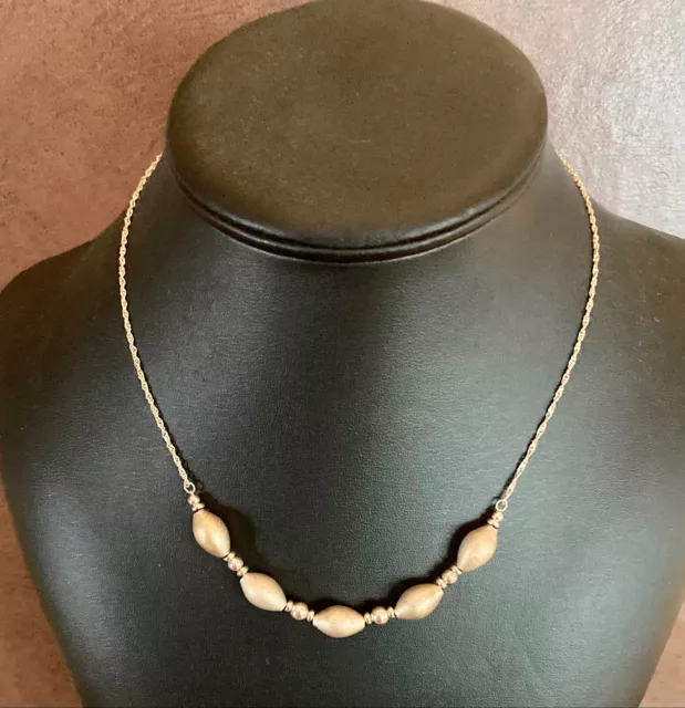  14k Yellow Gold Beaded Necklace, 3.83 Grams