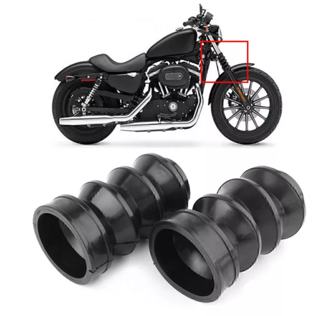 39mm Fork Rubber Cover Gaiters Gators Boots Fit Harley Iron883 Sportster 1200 UK