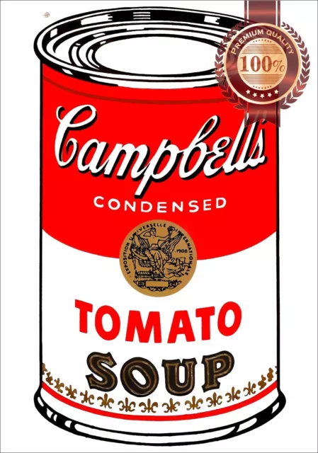 Andy Warhol Campbells Tomato Can Soup Painting Wall Art Print Premium Poster