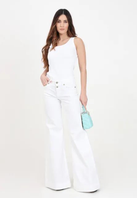 VERSACE JEANS COUTURE Pantaloni Donna Bianco CASUAL Pantaloni da donna bianchi a