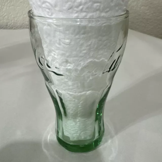 Vintage Small Green Glass Coca-Cola Cup 4.5" Inch.