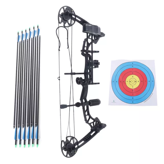 35-70lbs Compound Bow Arrow Archery Hunting Target Shooting BLACK Right Hand New