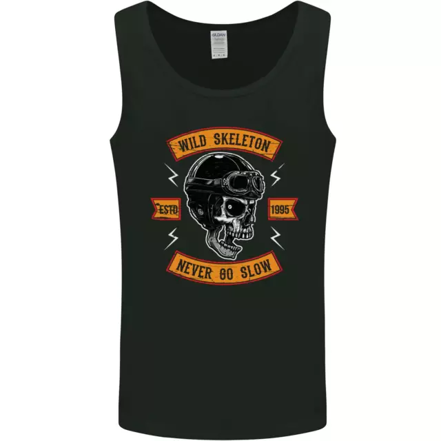 Wild Skeleton Motorcycle Motorbike Biker Mens Vest Tank Top