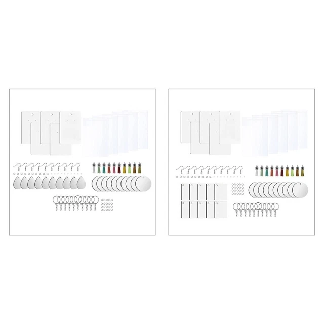 100PCS DIY Sublimation Blank Keychain Earrings Set Includes Earrings Hook
