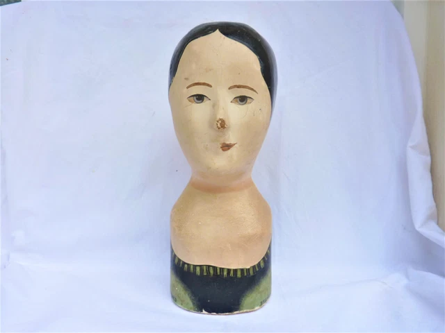 RÉSERVÉ À CLARE Marionnette ancienne tête en biscuit marotte, tête en