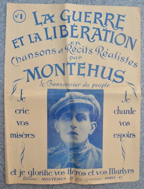 RARE chansons WWII à voir ! MONTEHUS Guerre Libération Oradour FFI De Gaulle....