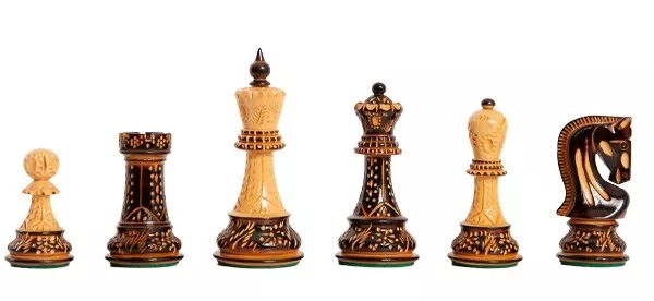 The Burnt Zagreb '59 Set of Chess Set - Pieces Only - 3.875" King