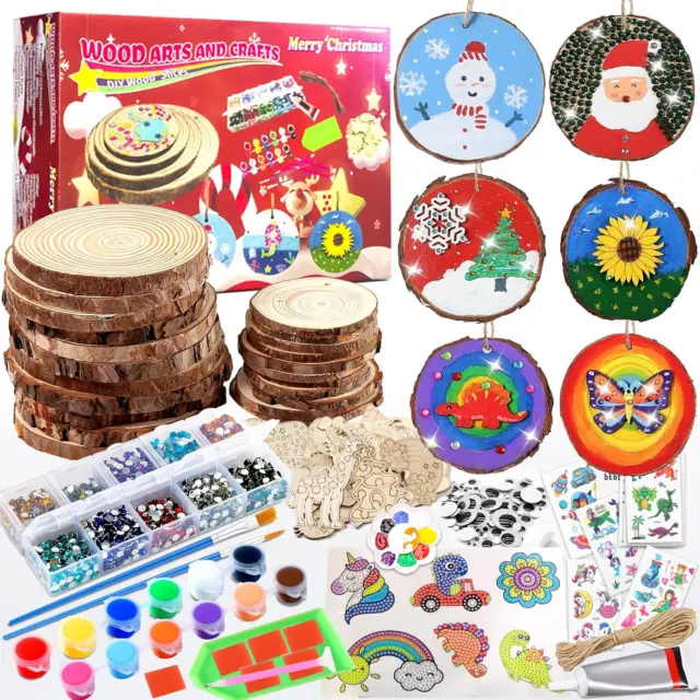 CHRISTMAS WOODEN ARTS and Crafts Kits for Kids Ages 6-8 Girls, 10