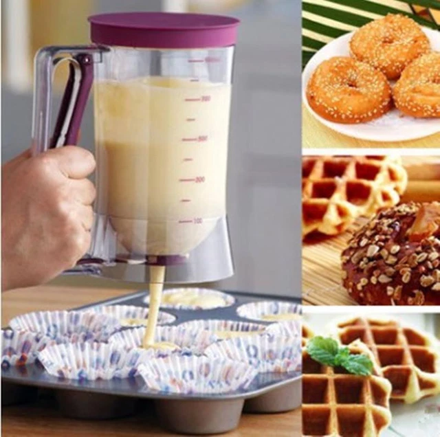 Batter Dispenser Cupcake Pancake Muffin Kitchen Measuring Baking Mix Tool cakes