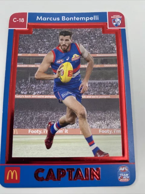 AFL Teamcoach 2023 Macca’s Captain Card Marcus Bontempelli Dogs Red (McDonald’s)