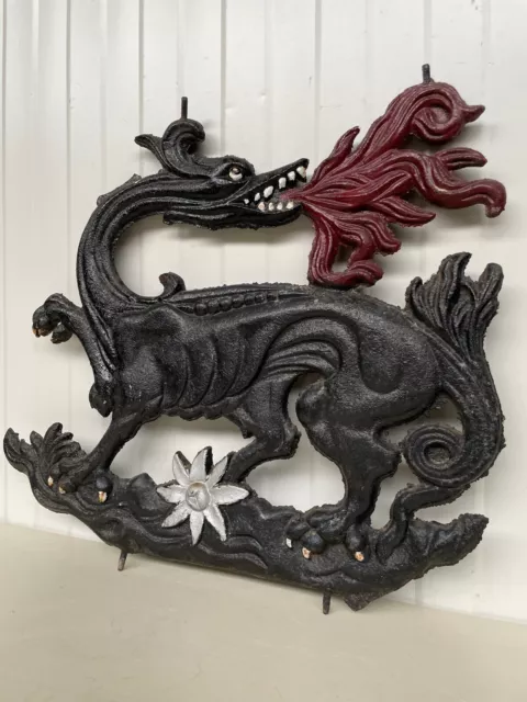 Stunning French Cast Iron Gothic Revival Dragon/ Gargoyle / Griffin circa 1900