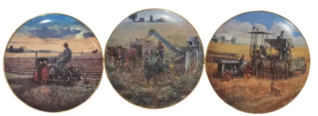 John Deere Farmland Memories 8" Collector Plates Danbury Mint Set of 3
