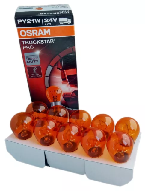 PY21W OSRAM Truckstar Pro LKW BUS 24V 21W Heavy Duty BAU15s 7510TSP 10er