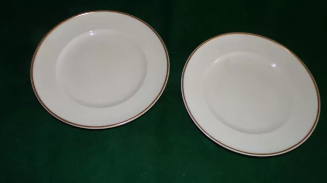Two Irish Belleek porcelain edge gilded side plates 3rd black mark