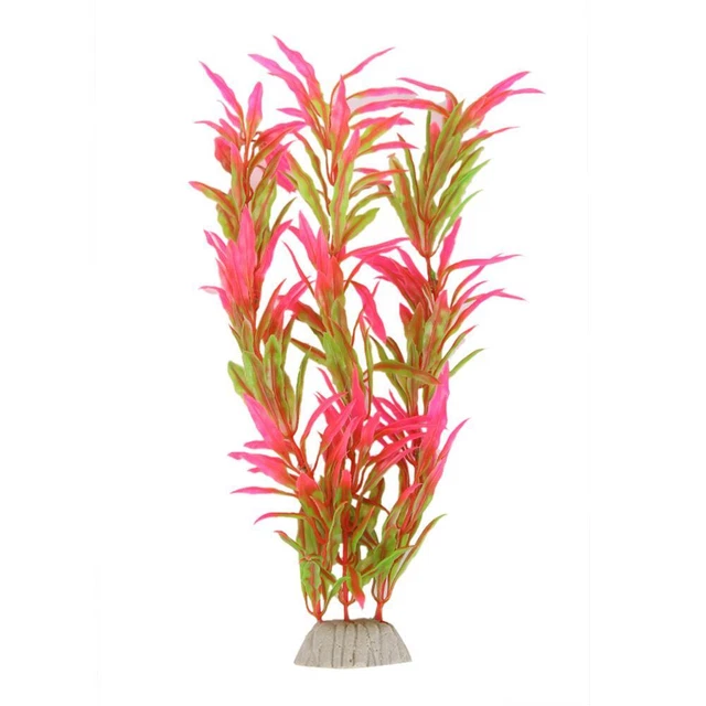 Simulación plástico césped acuático plantas submarinas falsas decoración de acuario (rosa)
