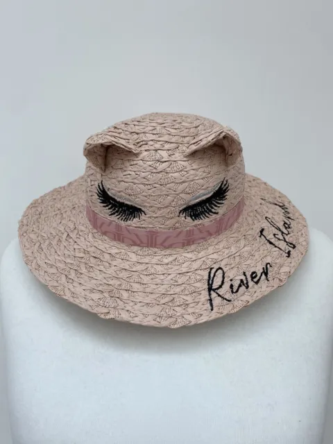 Cappello estivo di paglia River Island mini bambina unicorno rosa chiaro 1-5 anni EU 80-110 cm