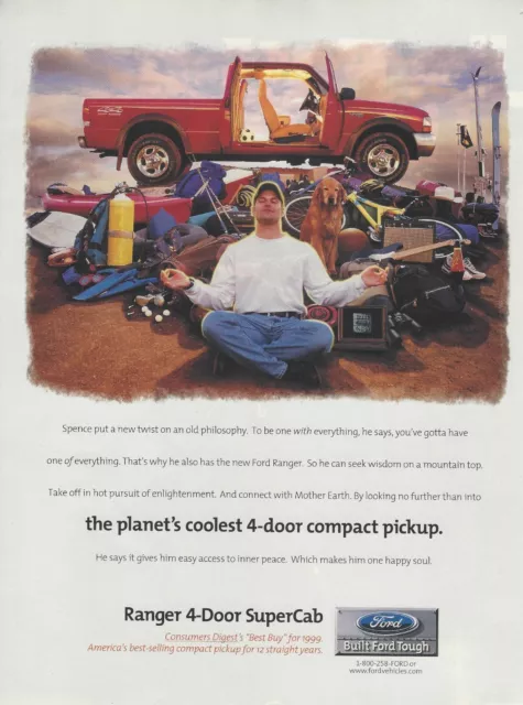 1999 Ford Ranger 4-Door SuperCab Pickup Truck vintage Print Ad Advertisement