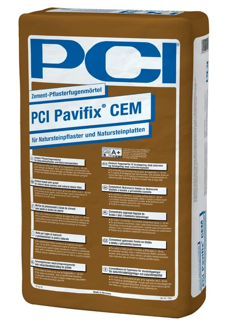 Mortero para juntas de adoquín PCI Pavifix CEM 25 kg piedra natural piedra de hormigón mortero para juntas