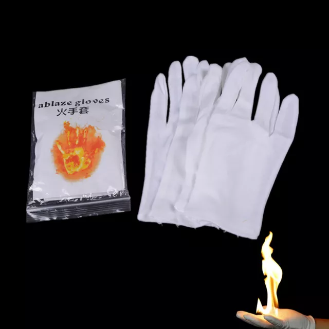 2 Pair Magic Fire  Gloves Bring Fire from Glove Palm Magic Props Magic TrickY F1