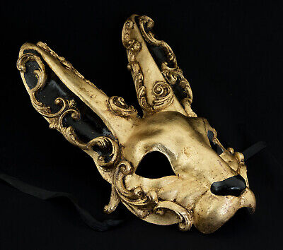 Mask from Venice Rabbit IN Paper Mache Golden - Craft Baroque Craft 172 3