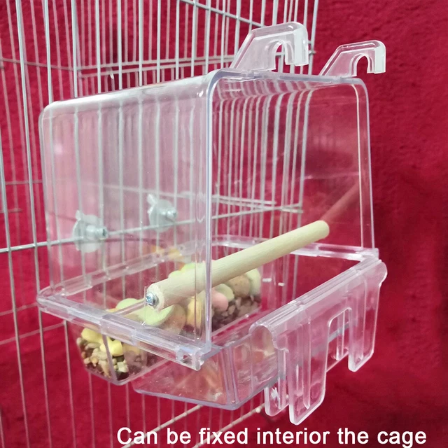 Acrilico Bird Feeder Pappagalli Automatico Hanging Alimentazione Ciotola Vas DB3