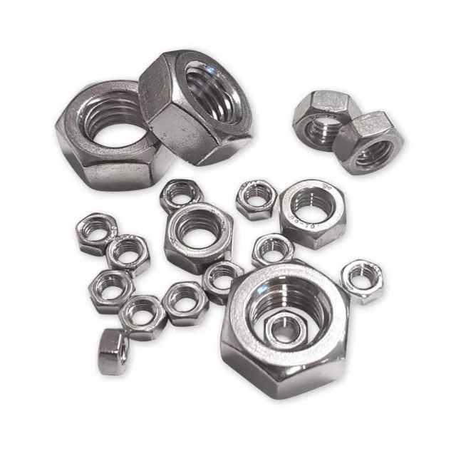 Écrous Hexagonaux Inox A4 Din 934 - Lot D'ecrous 6 Pans Au Choix Ø 5 À 16 Mm