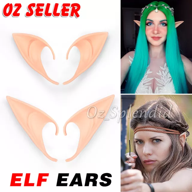 Elf Ears Fairy Party Halloween Costume Cosplay Xmas Elven Angel Dress Decor Ear