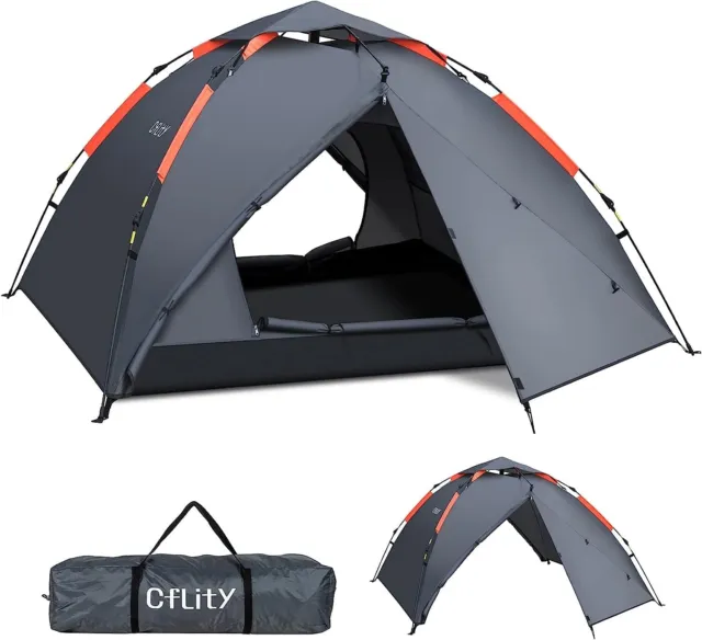 Cflity Tenda Da Campeggio, Tenda Pop up Leggera 3 Persone Tenda, Tenda a Cupola