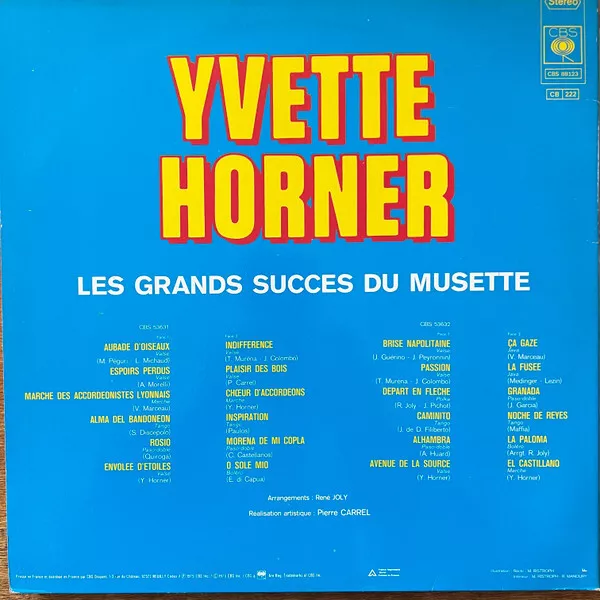 Yvette Horner - Les Grands Succès Du Musette 2xLP Gat Vinyl Scha 2