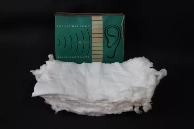 1 X Gehörschutzwatte GDR Trisola VEB Vintage IN Original Packaging Cotton