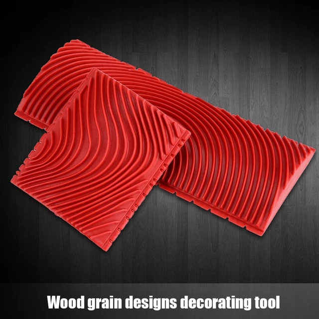2Pcs Wood Graining Rubber Wall Brush Painting Tools Texture Pattern Scumble FR
