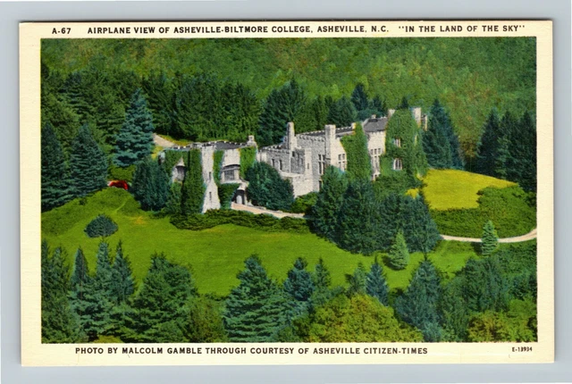 Asheville NC-North Carolina Aerial Asheville Biltmore  Vintage Postcard