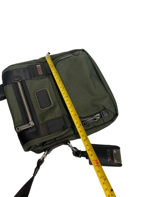 Tumi Alpha Bravo Barstow Crossbody Bag Green Nylon Travel Small Mens Bag 13
