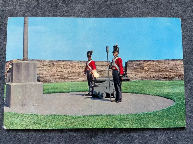 Firing the cannon at old Fort York, Toronto, Ontario, Canada Vintage Postcard