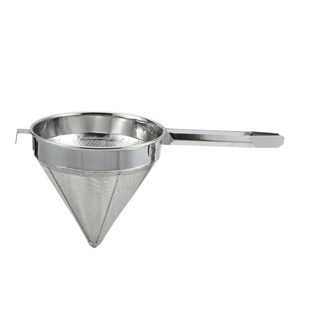 Winco CCS-10F, 10-Inch Fine Mesh Strainer, Stainless Steel China Cup