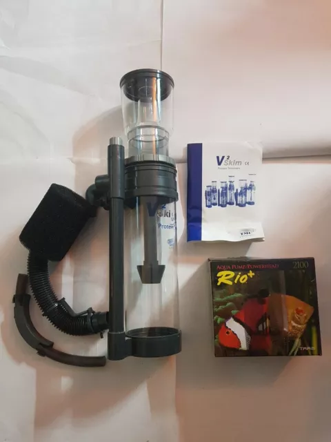 V2 Skim 600 Protein Skimmer & Rio+ Aqua Pump 2100 Set Up NEW