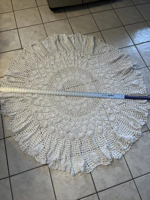 crochet round tablecloth 56” Diameter