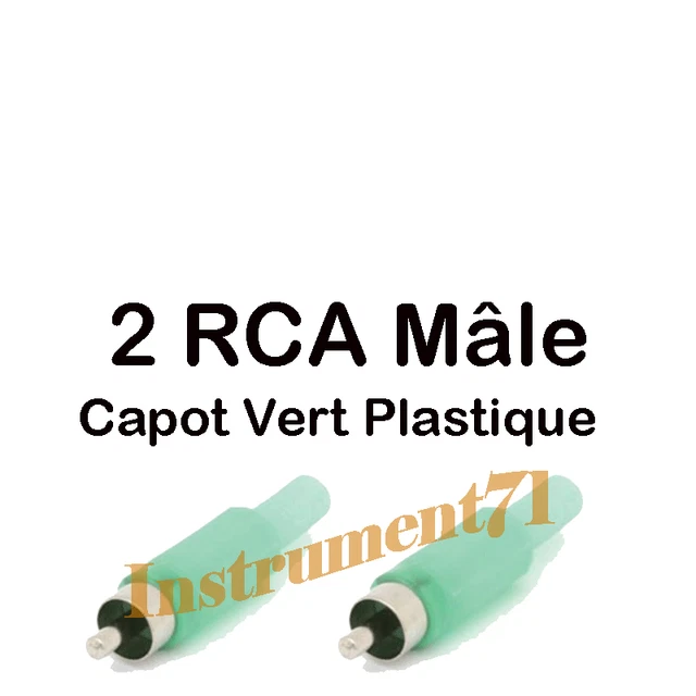 2 Fiches RCA Mâles Jaunes - Pour Câbles Audio, Soudure Facile, Blindage Qualité