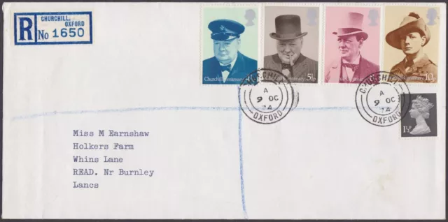 GB QEII 1974 SIR WINSTON CHURCHILL Nat West Bank Ltd FDC Churchill, Oxford H/S