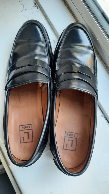 Mocassini sliponi da uomo in pelle lucida Loake 256 UK taglia 10,5 EU 45