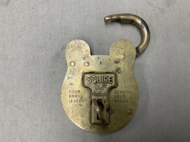 Squire Old English #3 Solid Brass Padlock (With Four Brass Levers)